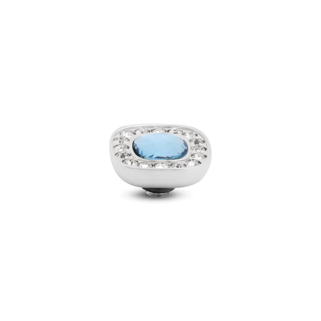 MelanO Cushion CZ twisted Aqua Marine - silver or Rose gold