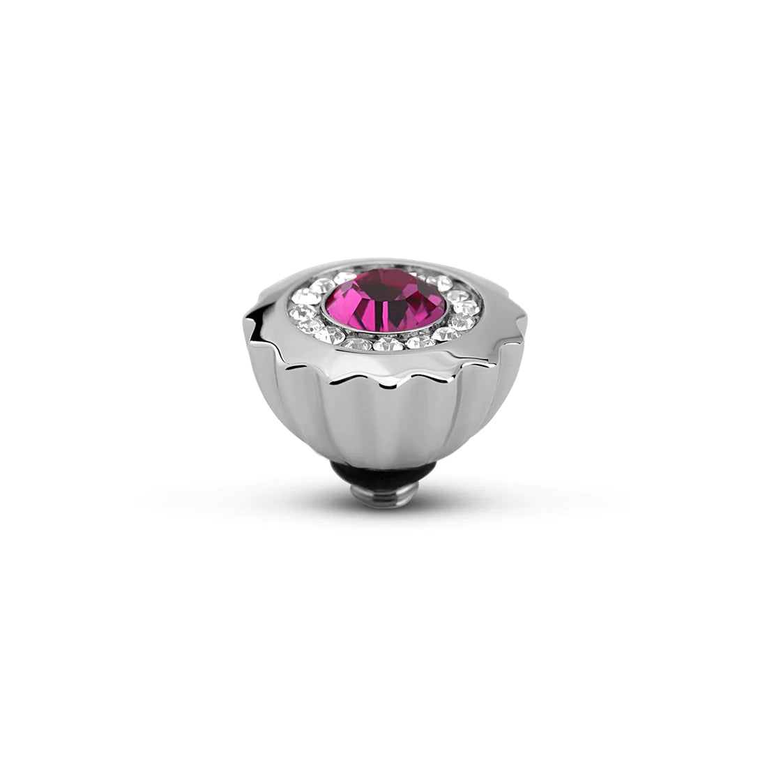 MelanO Twisted Ribbed CZ Fushia - silver or gold