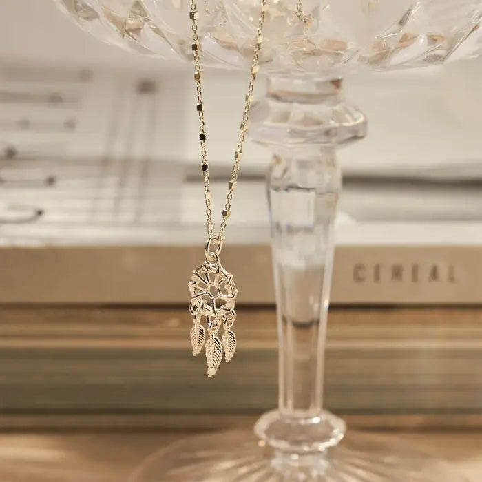 Chlobo Delicate Cube Chain Dream Catcher Necklace