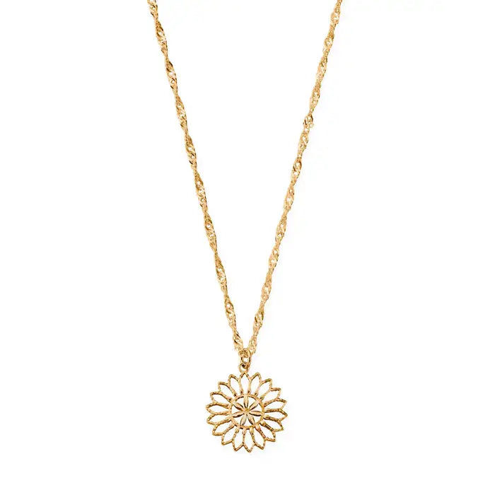 Chlobo Twisted Rope Chain Flower Mandala Necklace