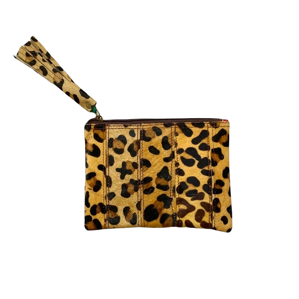 Leather Animal print purse clutch