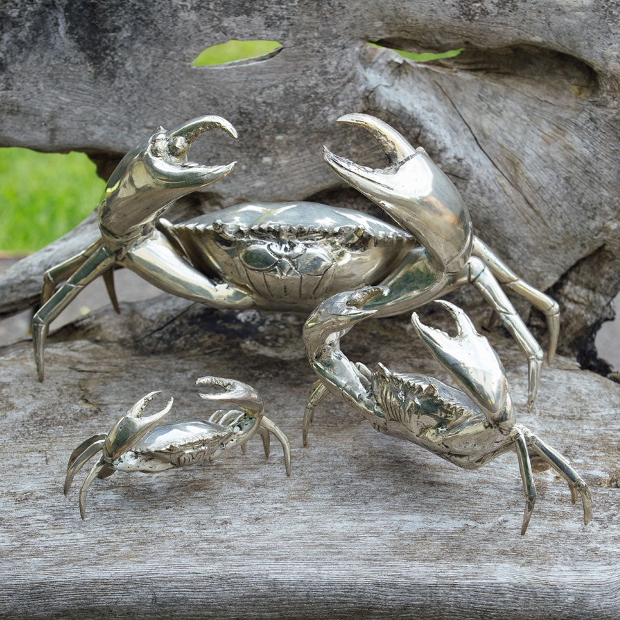 Silver Plated Bronze Crab - Large
