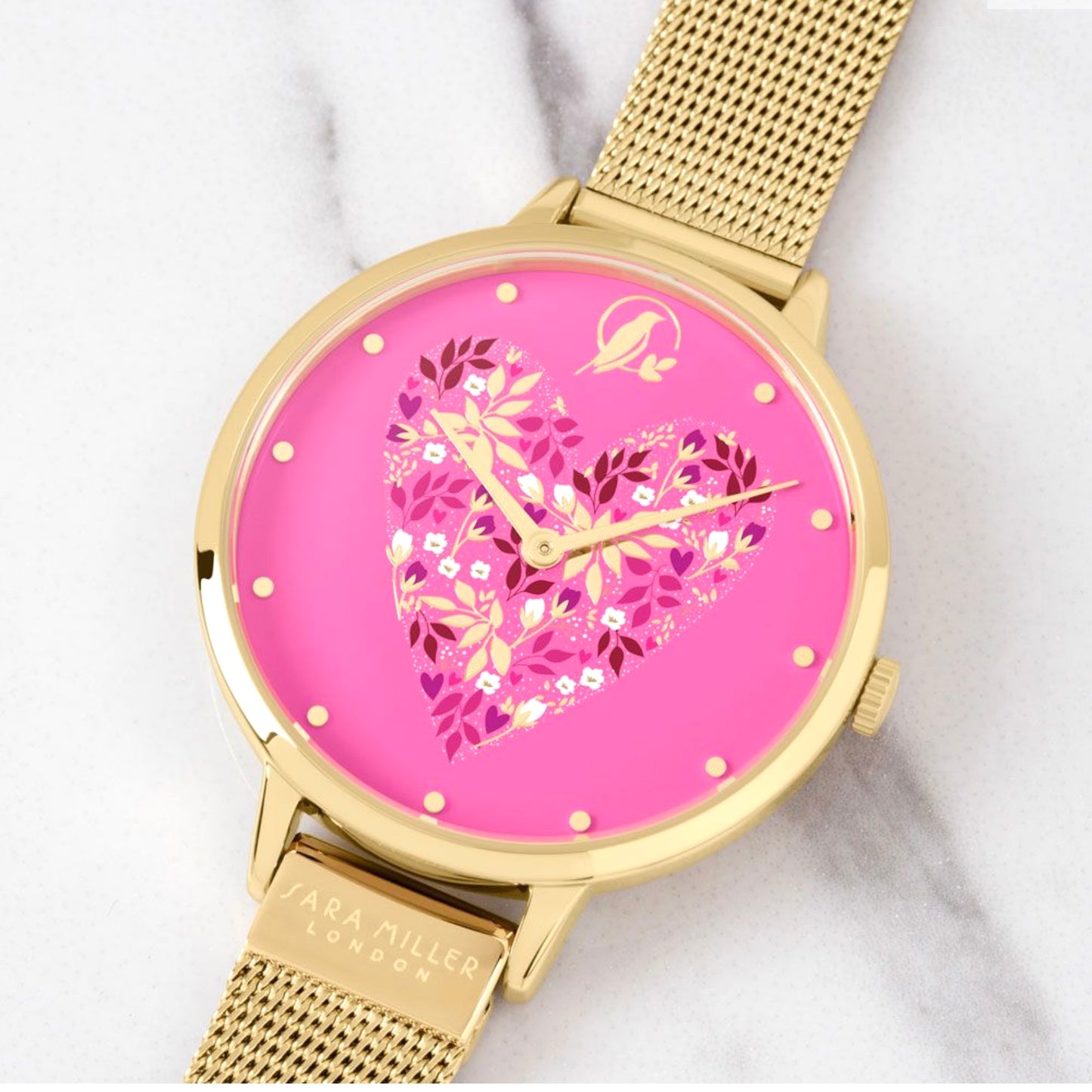Sara Miller Pink Heart Watch