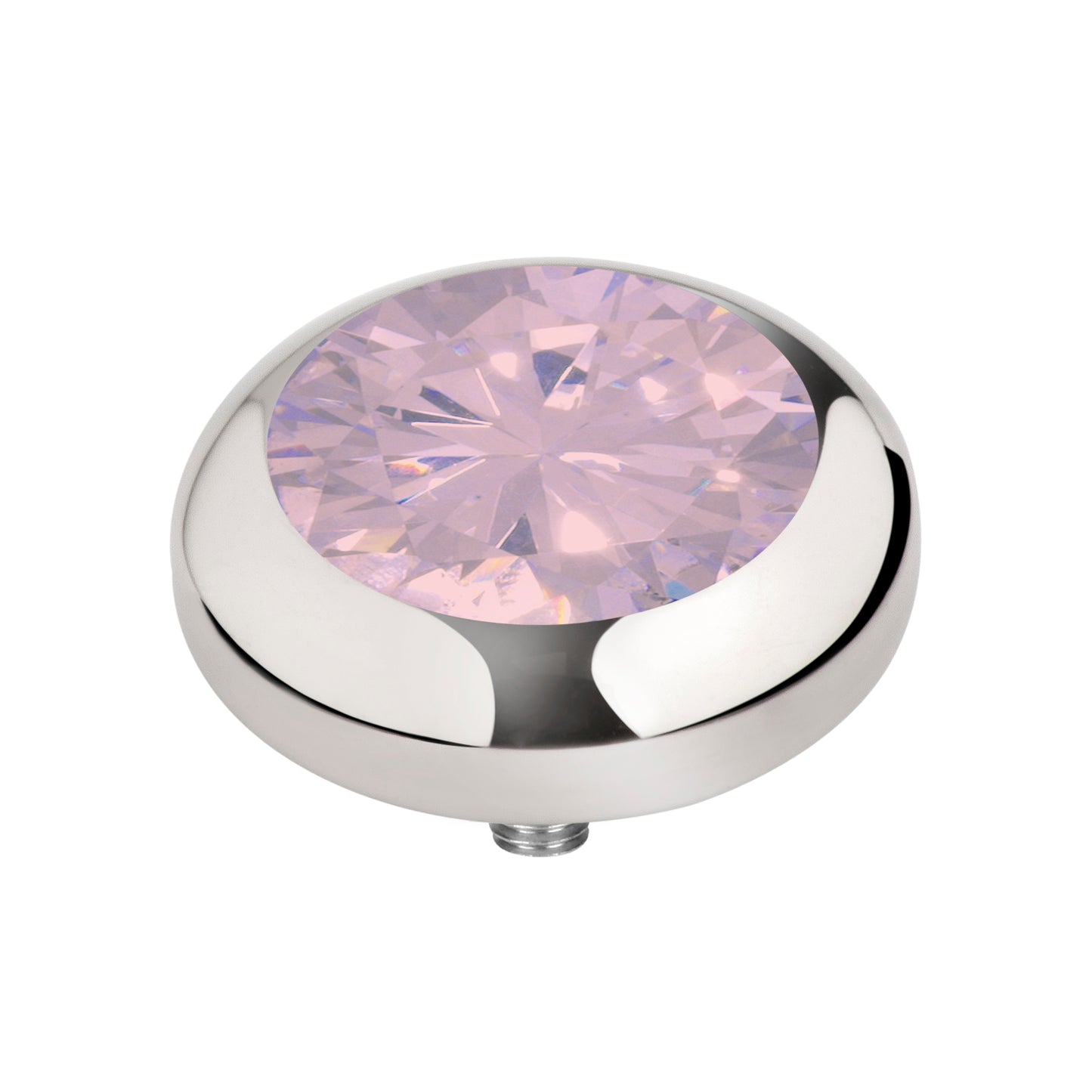 MelanO Vivid CZ Milk pink 7mm - silver or Rose gold