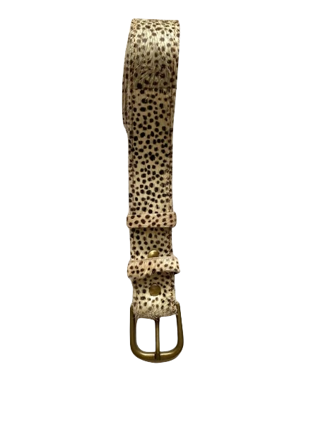 Leather Animal print belt - white spotty