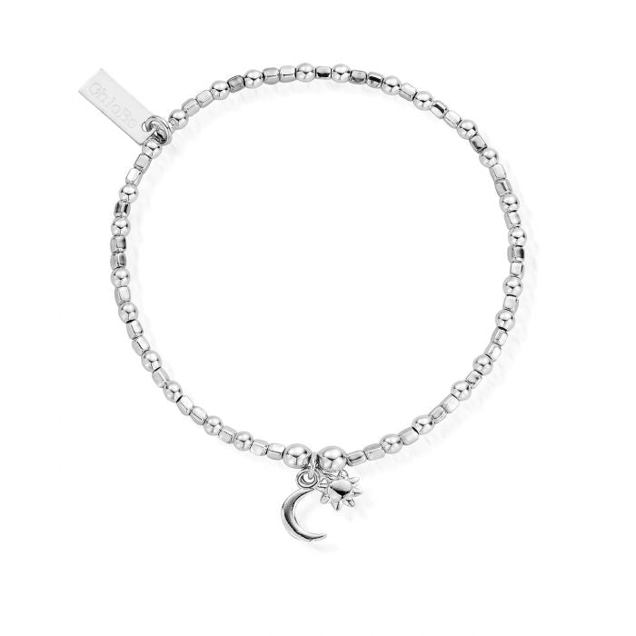 Chlobo Mini Cube Dainty Moon & Sun Bracelet