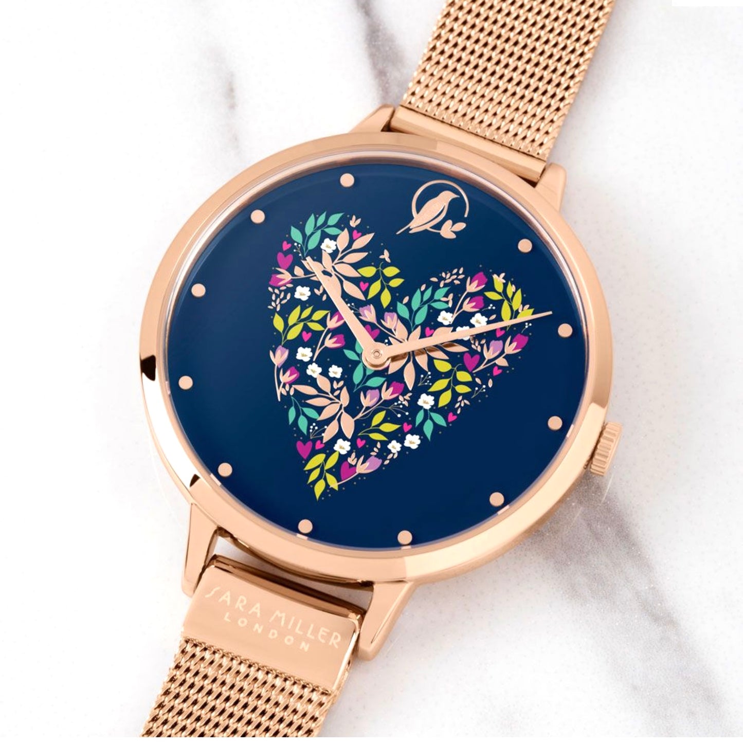 Sara Miller Navy Heart Watch