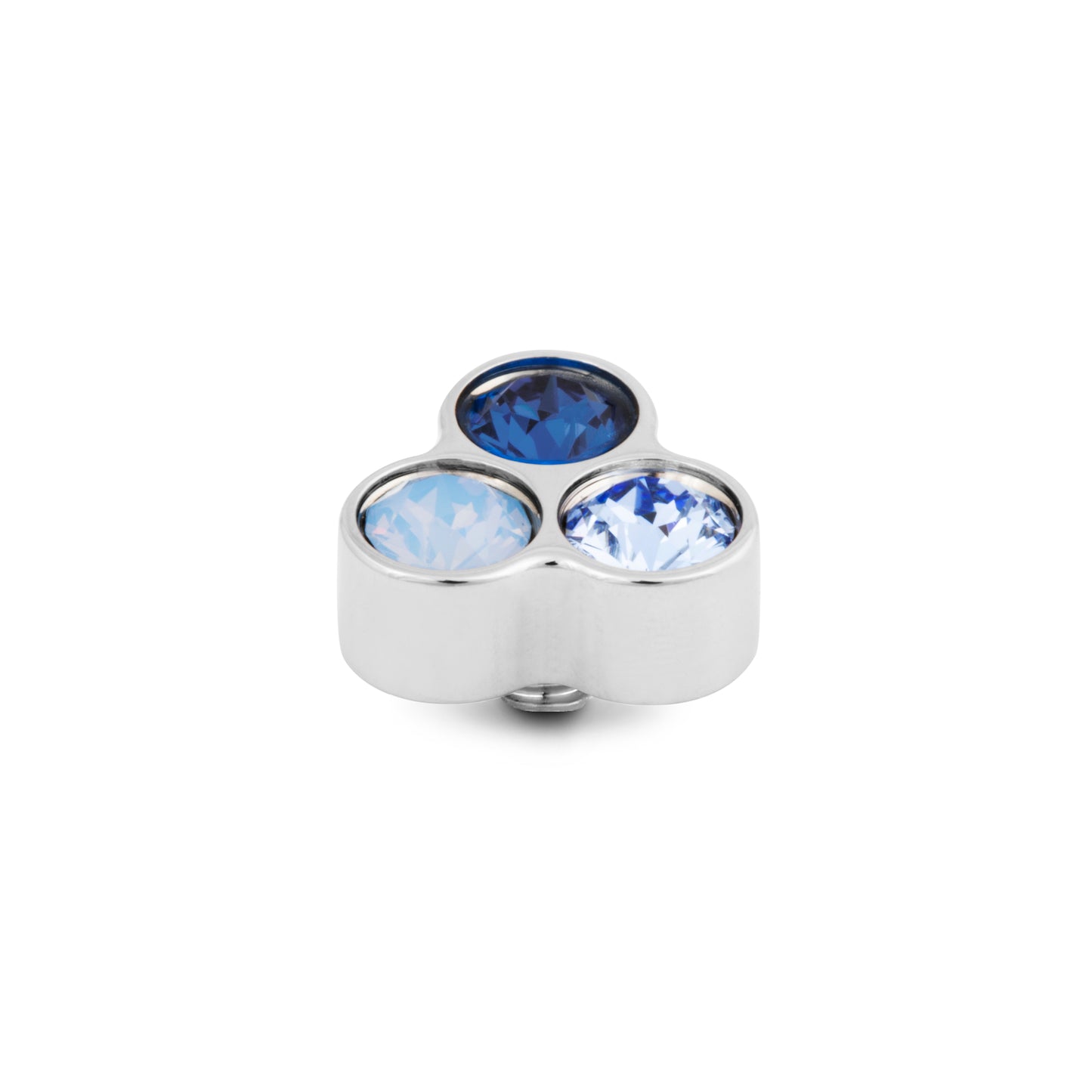 MelanO Twisted Trio Stone Blue - silver or Rose gold