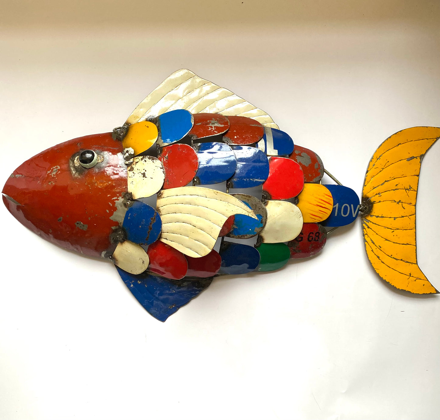 Large recycled Metal fish wall art