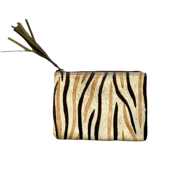 Leather Animal print purse/clutch