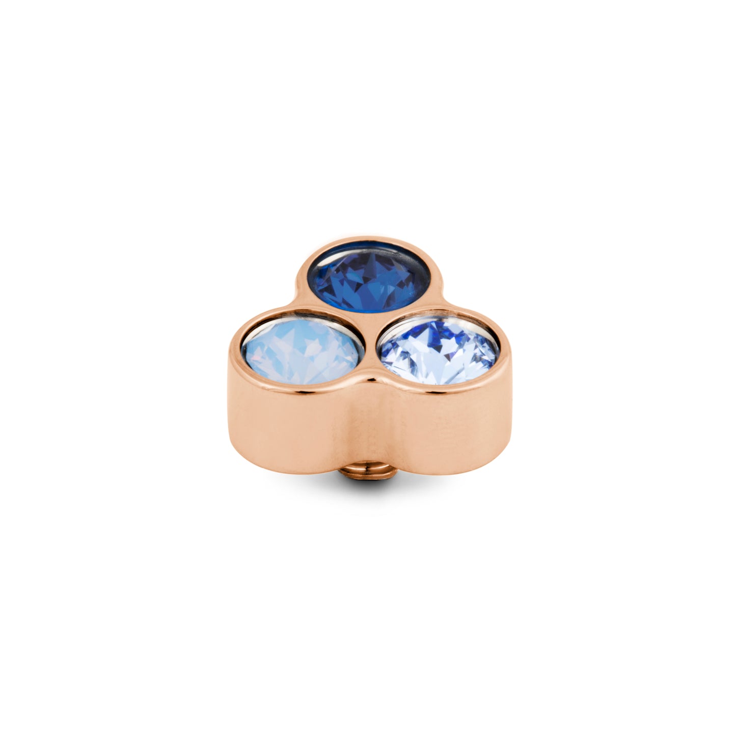 MelanO Twisted Trio Stone Blue - silver or Rose gold