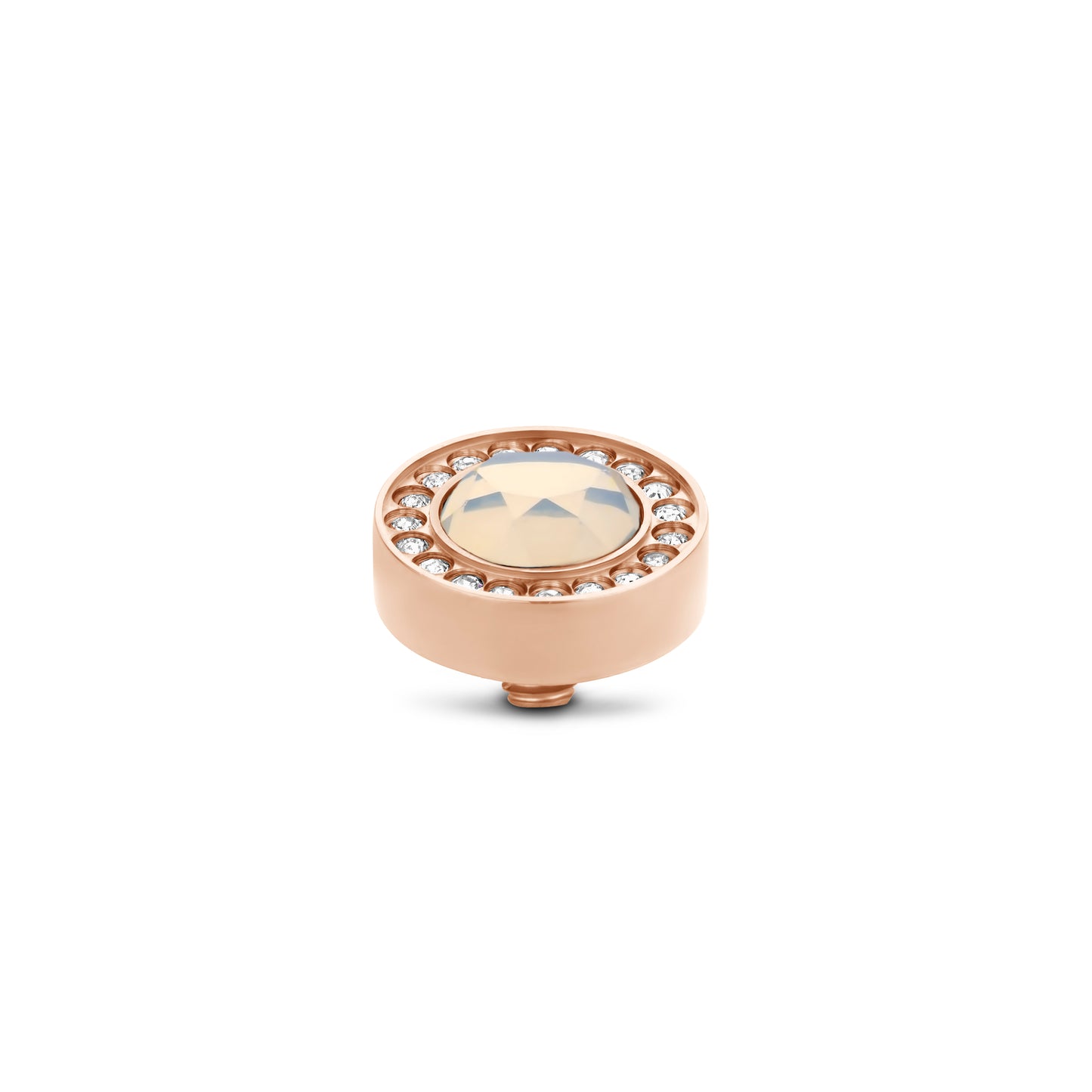 MelanO Halo CZ twisted - White Opal - silver or Rose gold
