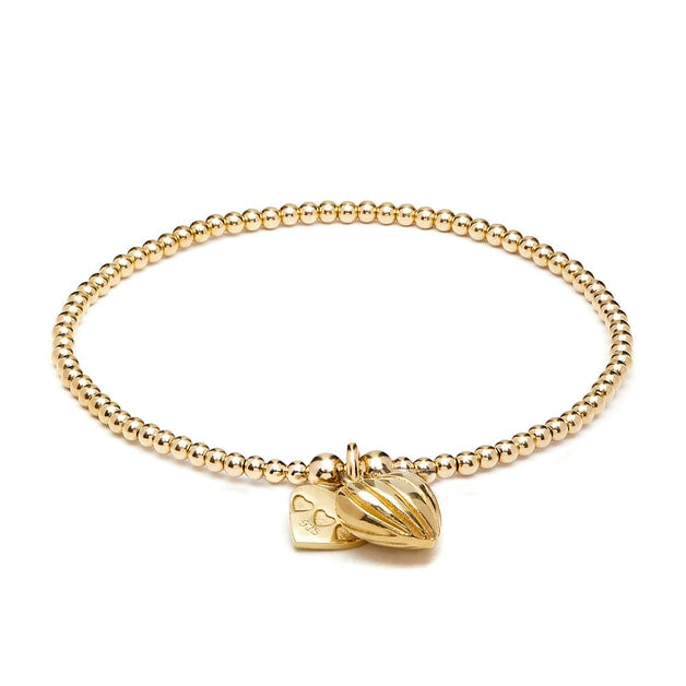 Annie Haak Santeenie Gold Charm Bracelet - Lined Heart