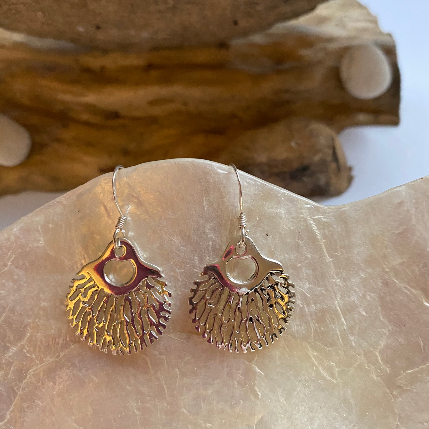 Sterling silver earrings - Coral