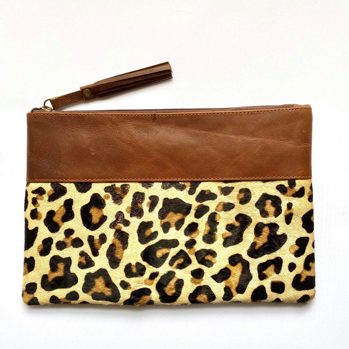 Leather Animal print bag/clutch