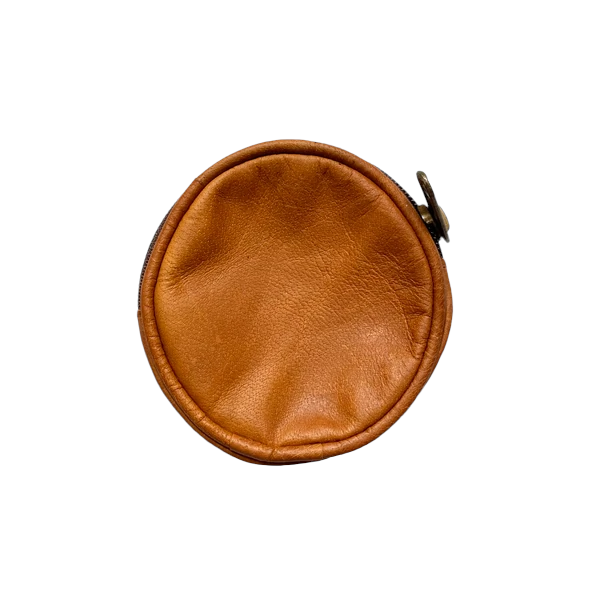 Leather Animal Print Round Purse