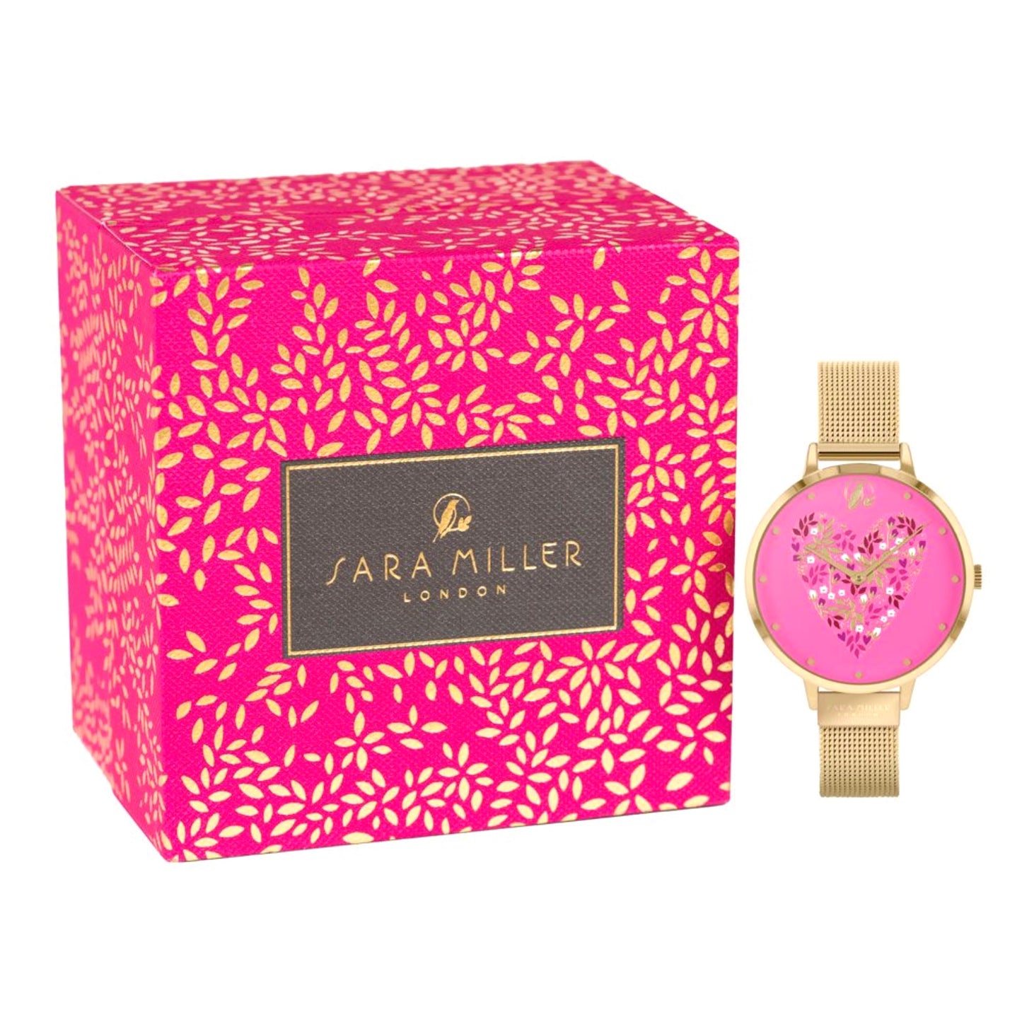 Sara Miller Pink Heart Watch