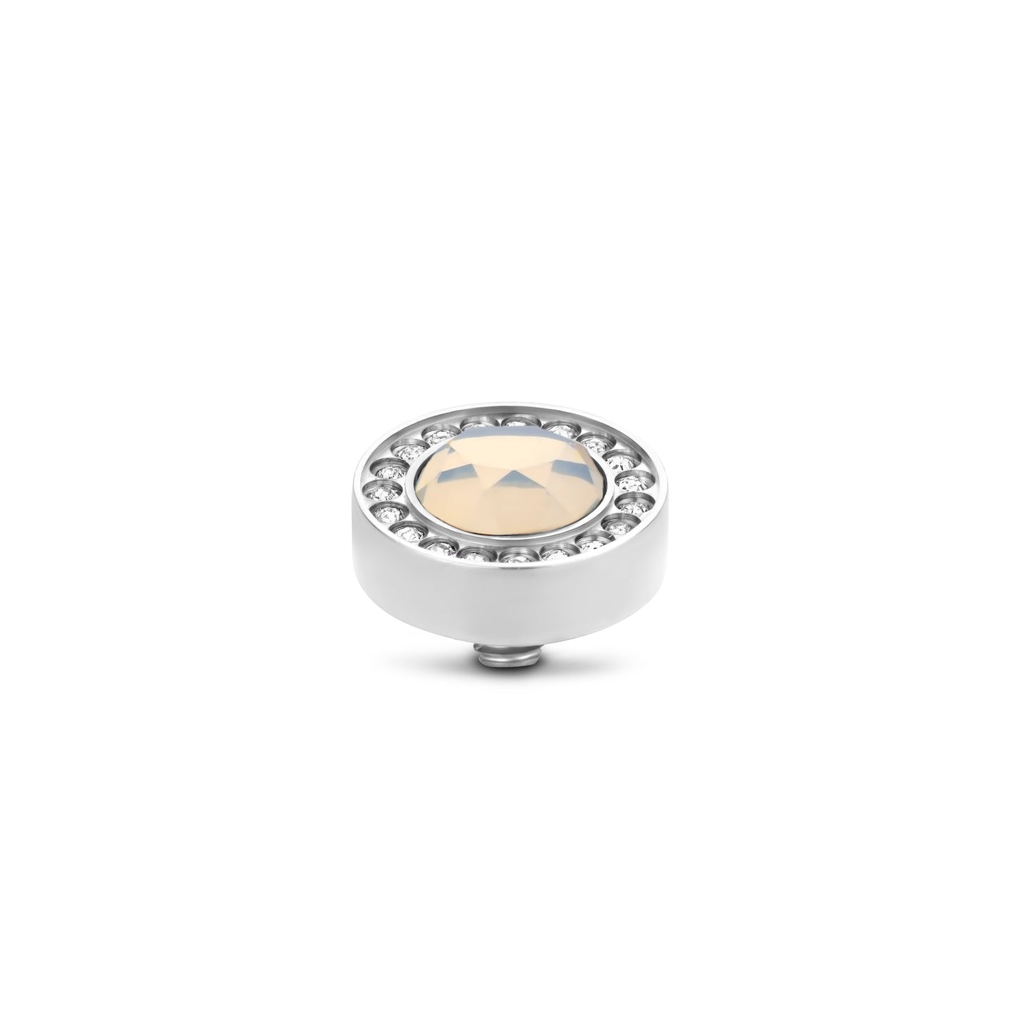 MelanO Halo CZ twisted - White Opal - silver or Rose gold