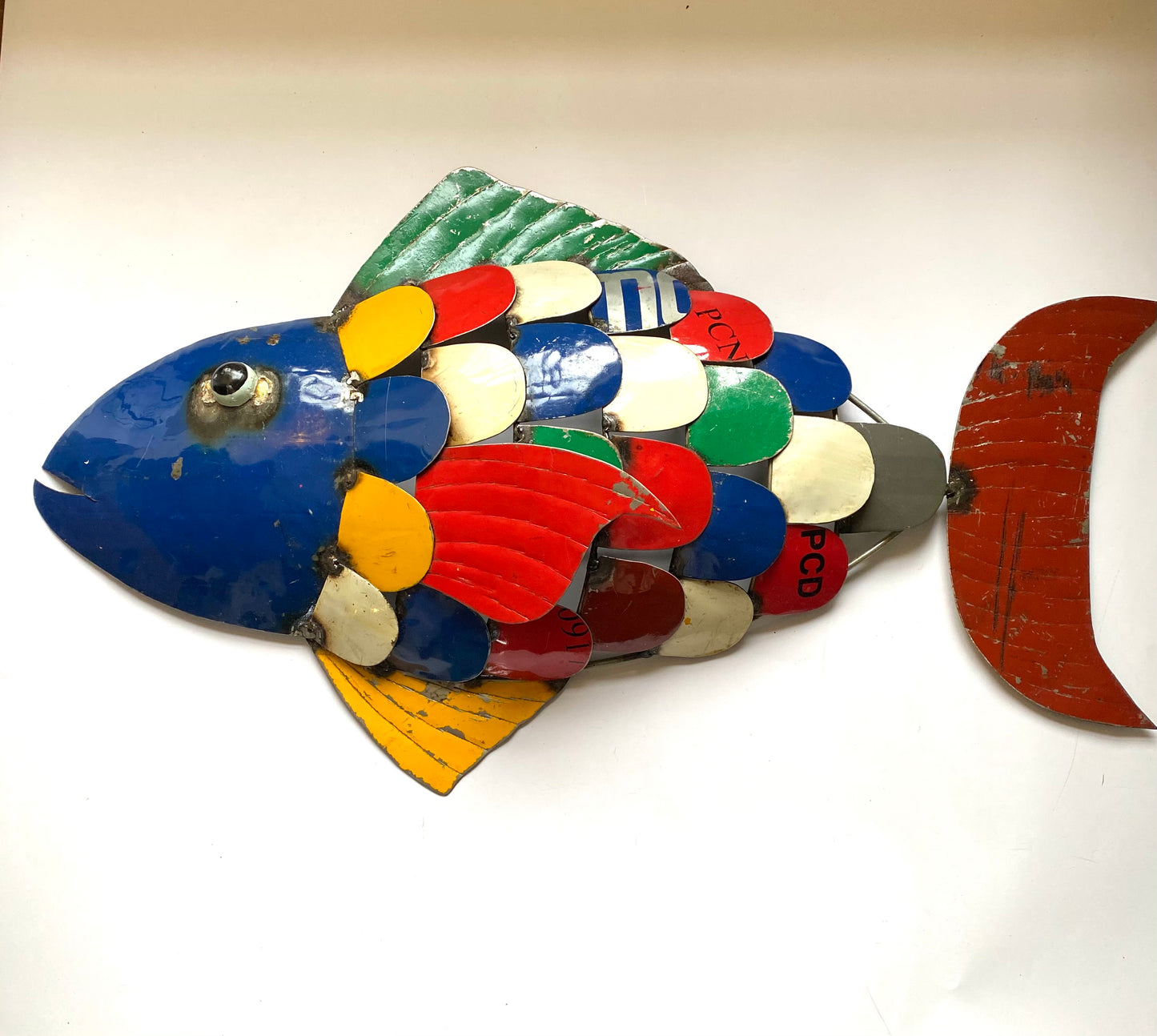 Large recycled Metal fish wall art