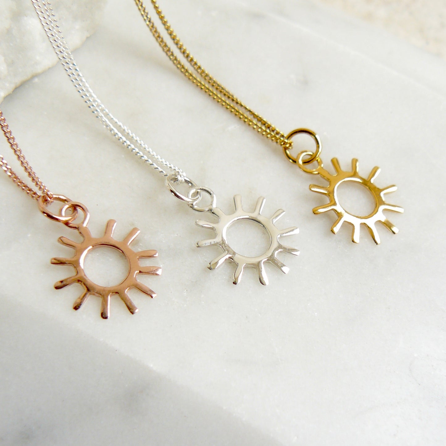 Sun charm pendant necklace