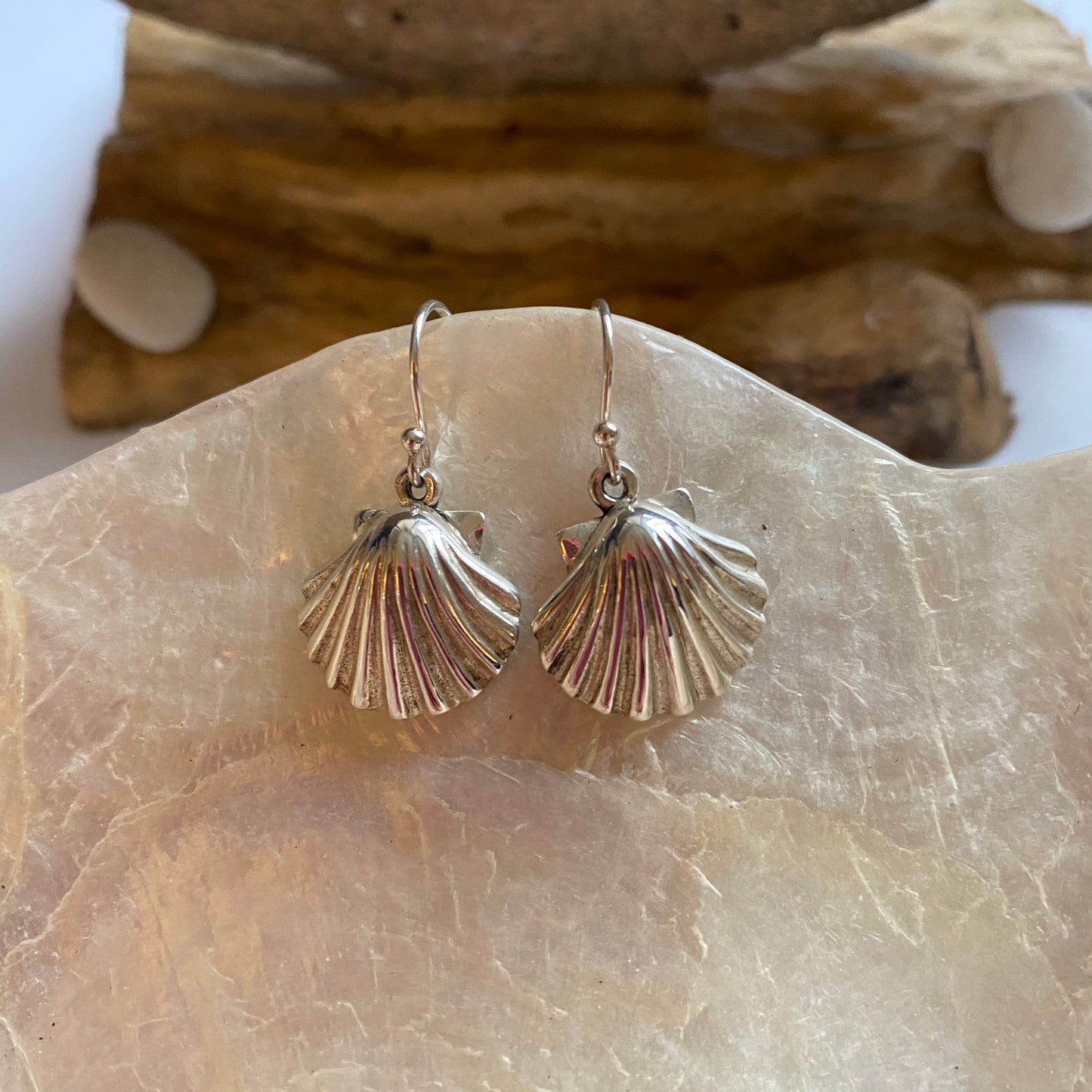 Sterling silver earrings - Scallops
