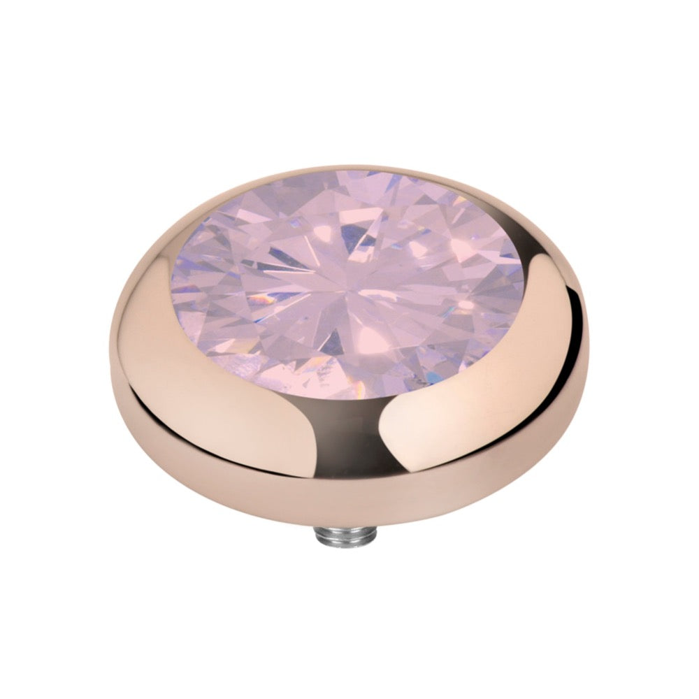 MelanO Vivid CZ Milk pink 7mm - silver or Rose gold