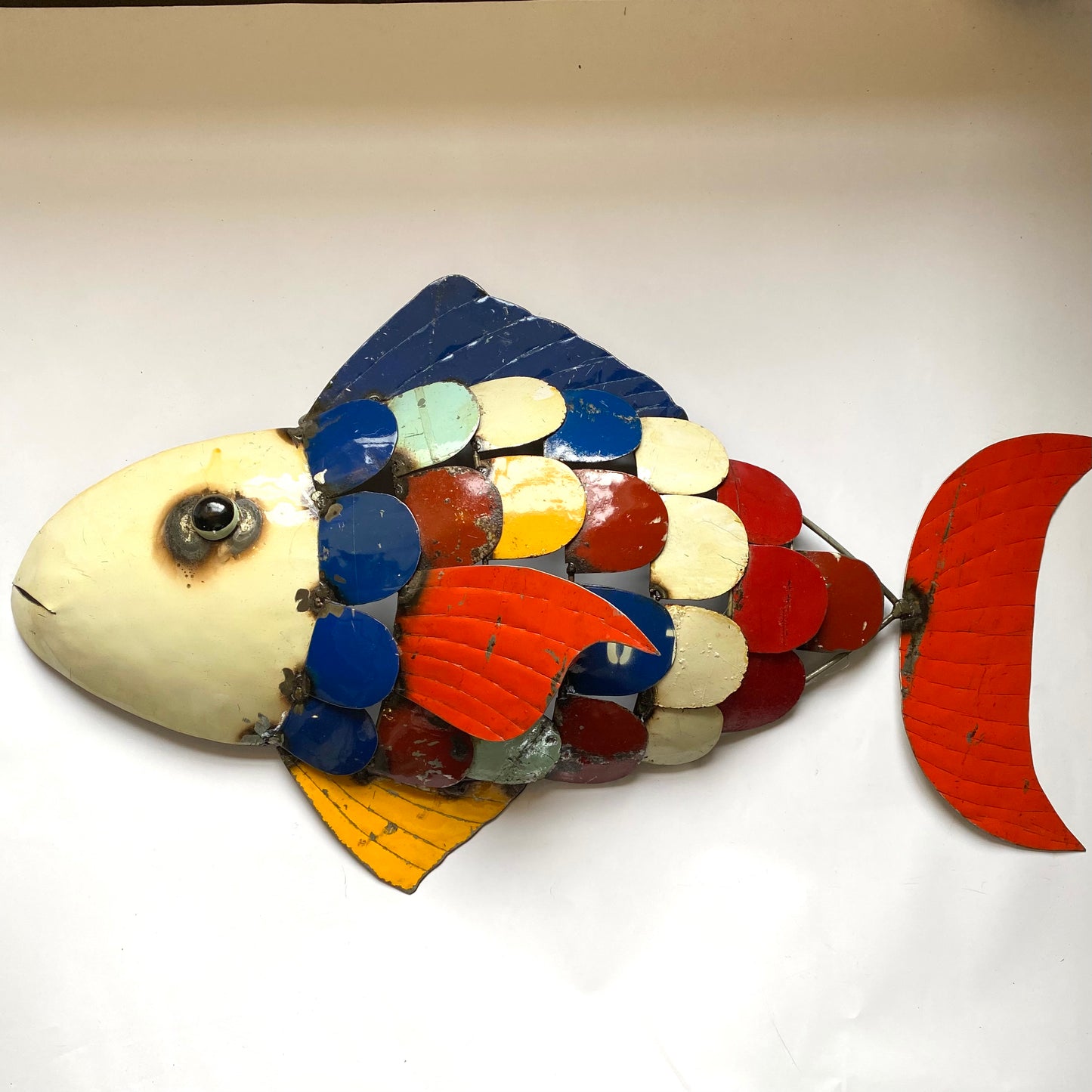 Large recycled Metal fish wall art