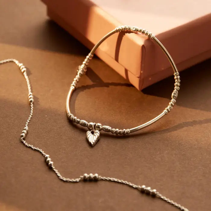 Chlobo Leaf Heart Sparkle Bracelet