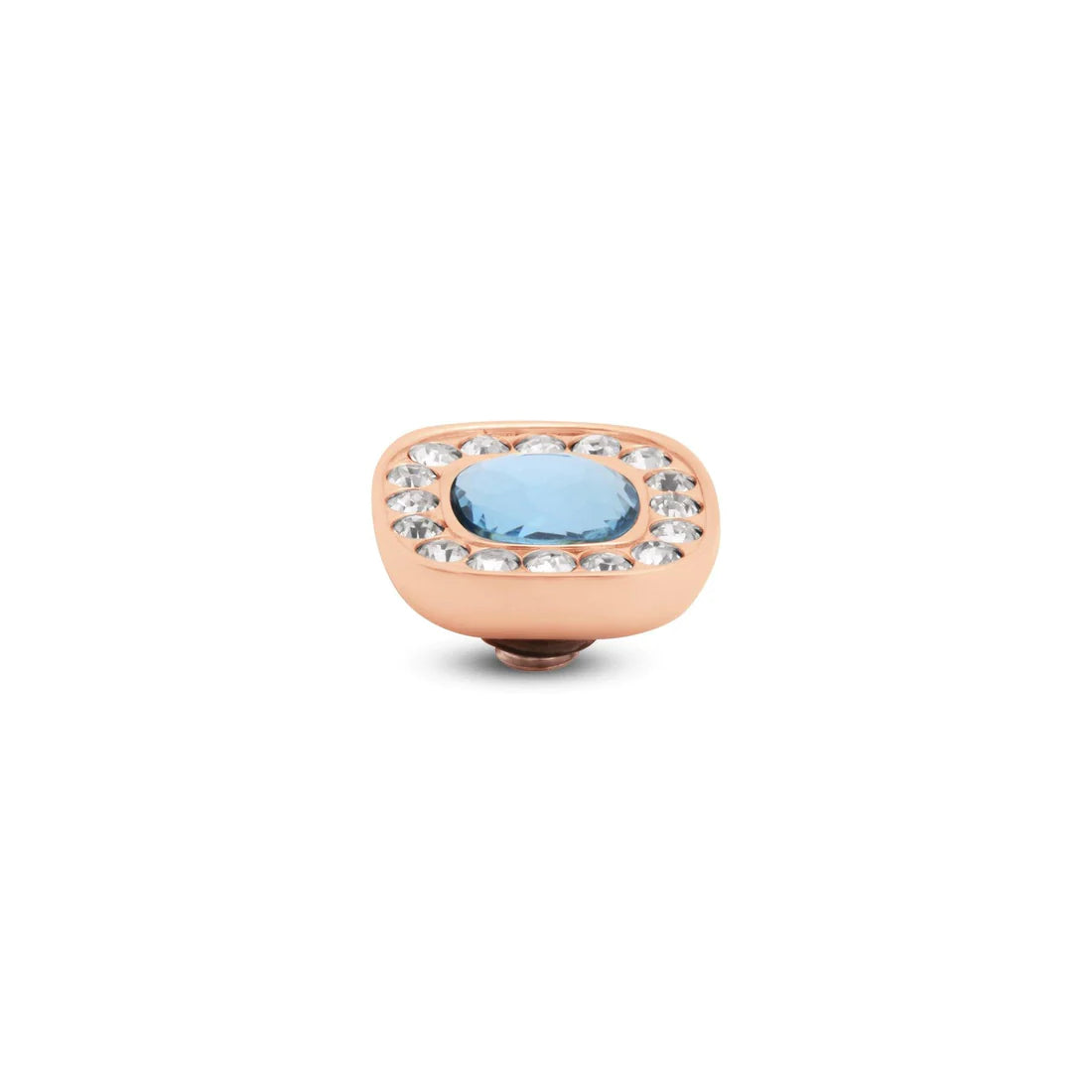 MelanO Cushion CZ twisted Aqua Marine - silver or Rose gold