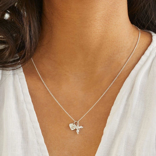 Stay Safe My Guardian Angel Silver Necklace