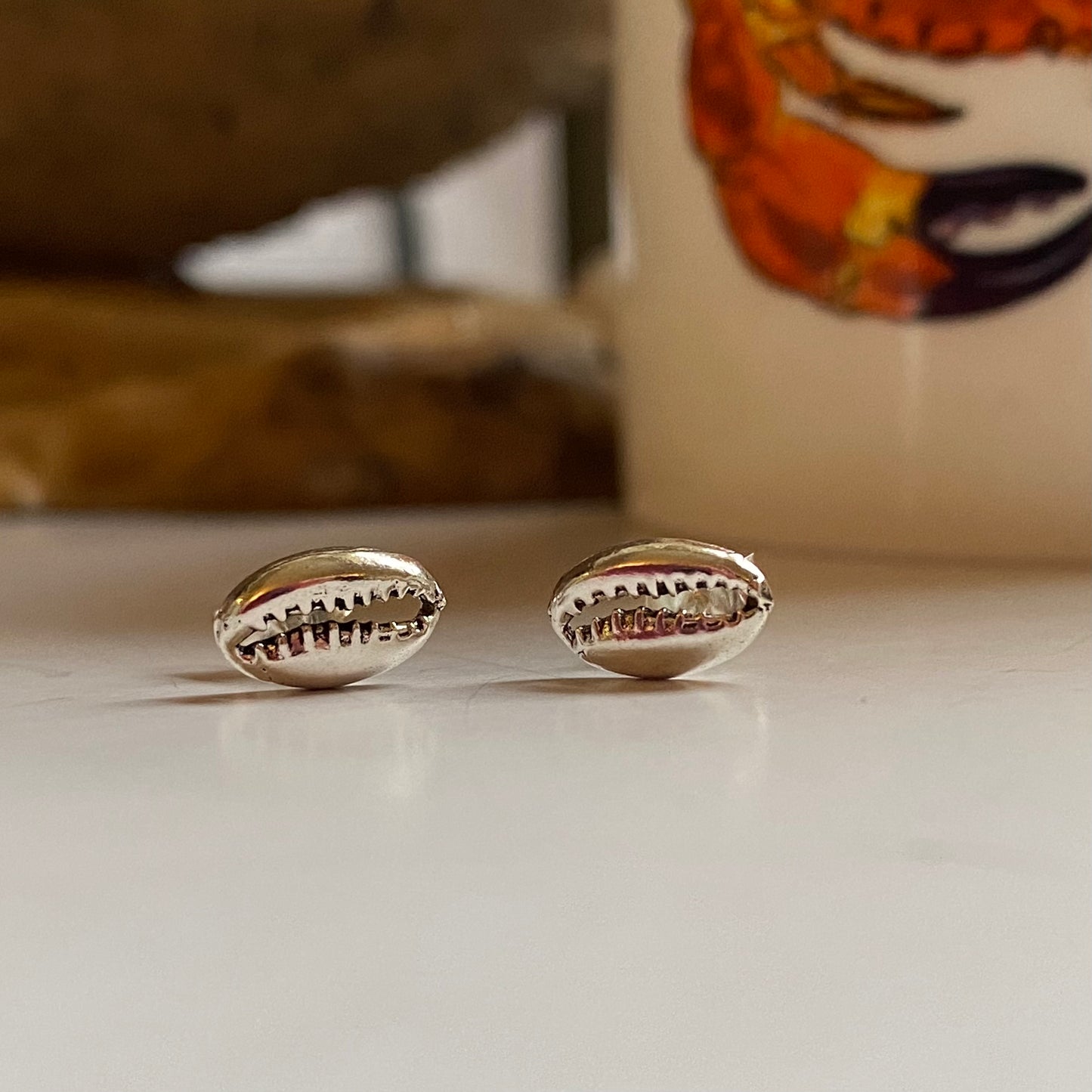Sterling silver studs - Cowrie shells