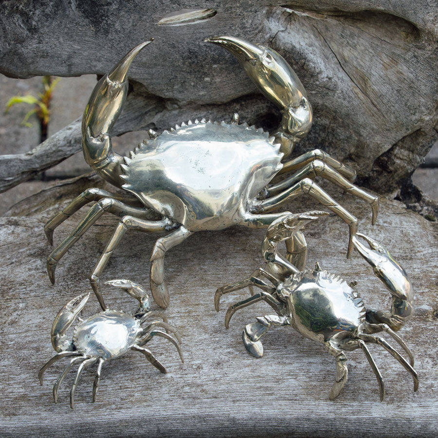 Silver Plated Bronze Crab - Large