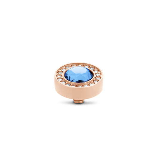 MelanO Halo CZ twisted - Light Sapphire  - silver or Rose gold
