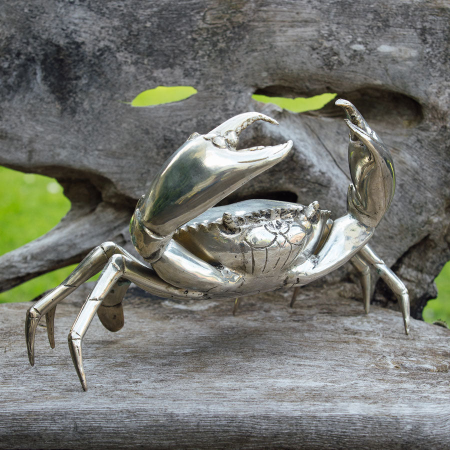 Silver Plated Bronze Crab - Large