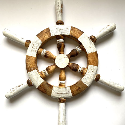 Rustic wooden Ships Wheel
