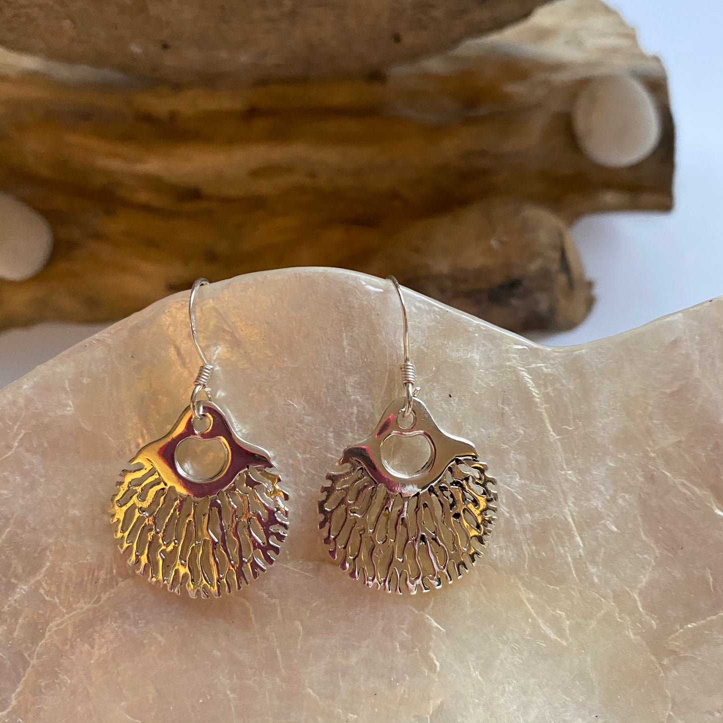 Sterling silver earrings  - Coral