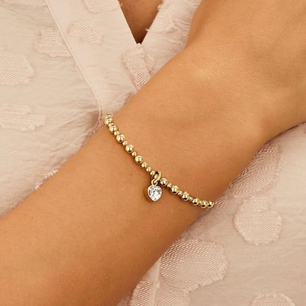 Annie Haak Mini Orchid Gold Bracelet - Crystal Heart