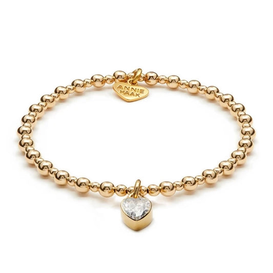 Annie Haak Mini Orchid Gold Bracelet - Crystal Heart