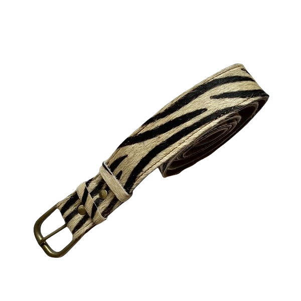 Leather Animal print belt - Zebra